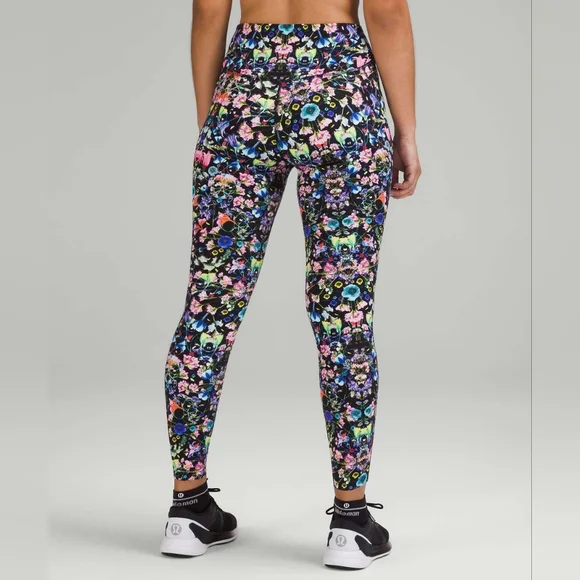 Lululemon Base Pace High-Rise Tight 28" Leggings Nulux Flowerscope Black Size 4 - Picture 4 of 8